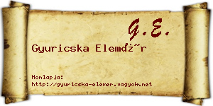 Gyuricska Elemér névjegykártya
