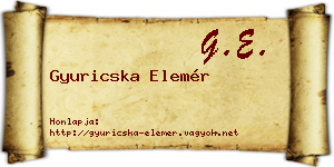 Gyuricska Elemér névjegykártya